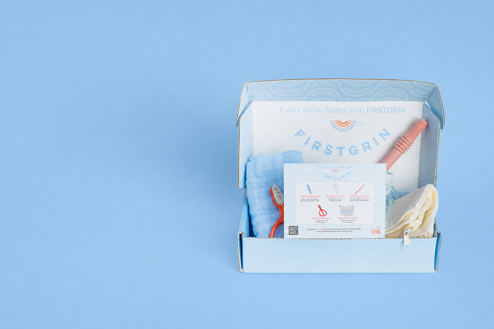 Firstgrin oral care kit with practical tools for daily care